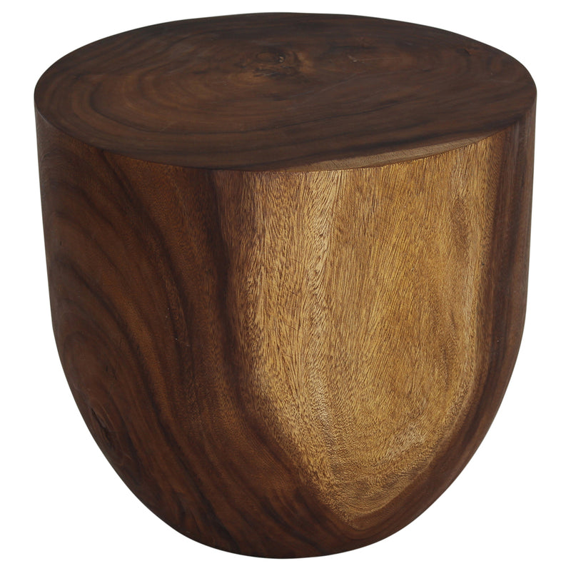 Haussmann Barrel Drum Sculptural Table, Walnut, 20 in dia x 18 in H