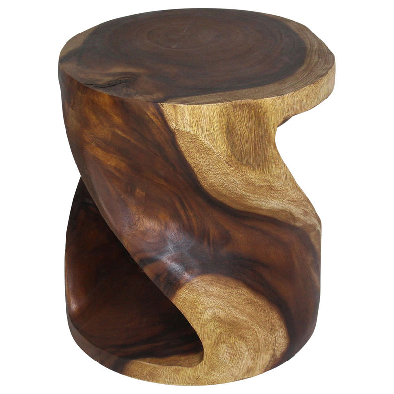 Haussmann Round Twist Pedestal Side Table, Walnut, 18 in dia x 20 in H
