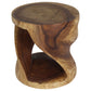 Haussmann Round Double Twist Solid Wood End Table - 20 in dia x 20 in H - Walnut