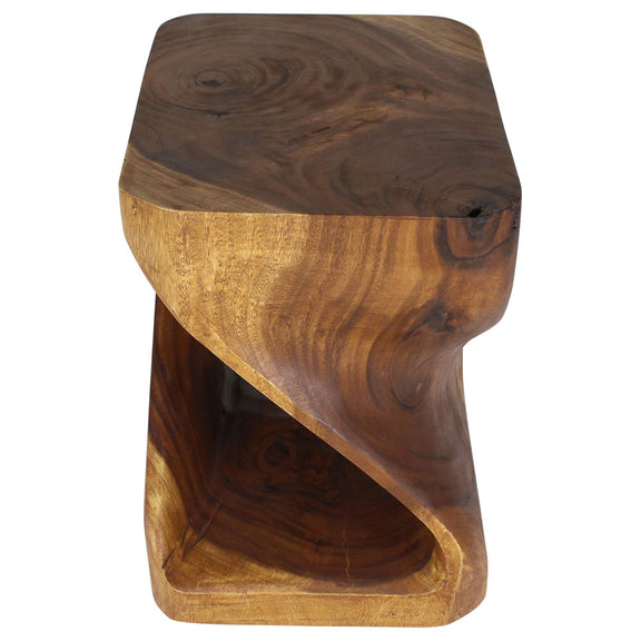 Haussmann Round Twist Pedestal Side Table, Walnut, 20 x 15 x 20 in H