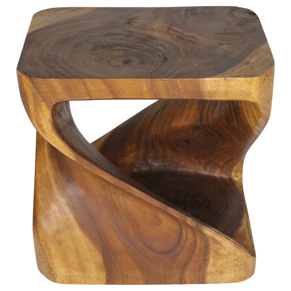 Haussmann Round Twist Pedestal Side Table, Walnut, 20 x 15 x 20 in H