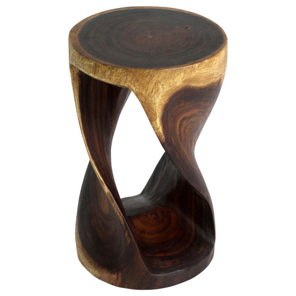Haussmann Round Twist Pedestal Side Table, Walnut, 14 in dia x 23 in H