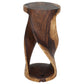 Haussmann Round Twist Solid Wood End Table - 14 in dia x 30 in H - Walnut