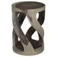 Haussmann Vine Twist Round Pedestal Side Table, Agate Grey, 14 in dia x 20 in H