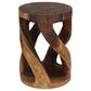 Haussmann Vine Twist Round Pedestal Side Table, Walnut, 14 in dia x 20 in H