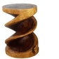 Haussmann Spiral Zig-Zag Sculptural Accent Table, Walnut, 15 in dia x 20 in H