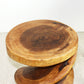 Haussmann Spiral Zig-Zag Sculptural Accent Table, Walnut, 15 in dia x 20 in H