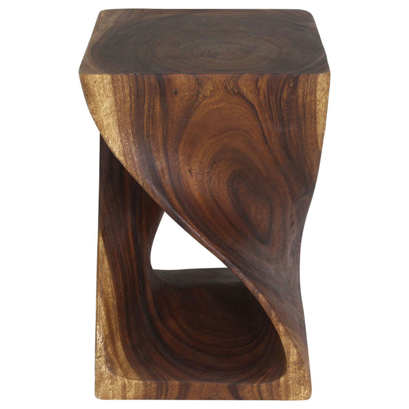 Haussmann Original Twist Pedestal Side Table, Walnut, 15 x 15 x 23 in H