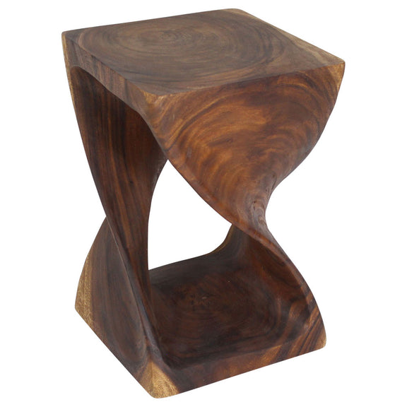 Haussmann Original Twist Solid Wood End Table - 15 x 15 x 23 in - Walnut