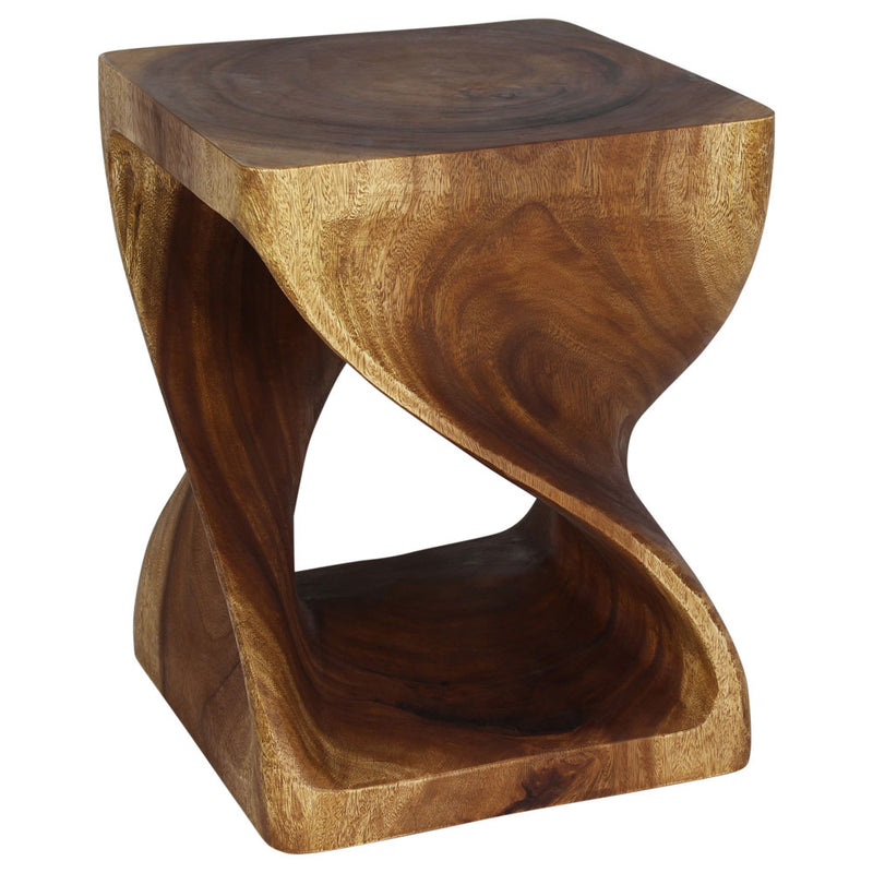 Haussmann Original Twist Pedestal Side Table, Walnut, 18 x 18 x 23 in H