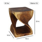 Haussmann Original Twist Pedestal Side Table, Walnut, 18 x 18 x 23 in H, dimensions