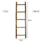 Haussmann Teak Towel Ladder, Adjustable Shelf, 18 x 64 in H