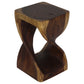 Walnut Original Twist hand-carved wood end table, 10 x 10 x 16 inches, second angle showing the carved twist