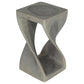 Agate Grey Original Twist hand-carved wood end table, 10 x 10 x 18 inches, second angle showing the carved twist