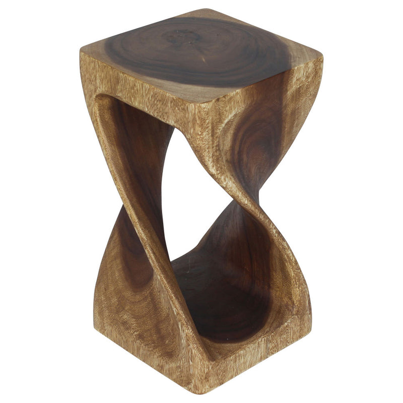 Haussmann Original Twist Solid Wood End Table - 10 x 10 x 18 in - Walnut