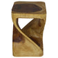 Oak Original Twist hand-carved wood end table, 12 x 12 x 18 inches, second angle showing the carved twist