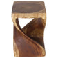 Walnut Original Twist hand-carved wood end table, 12 x 12 x 18 inches, second angle showing the carved twist