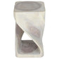 Agate Grey Original Twist hand-carved wood end table, 12 x 12 x 20 inches, second angle showing the carved twist