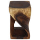 Walnut Original Twist hand-carved wood end table, 12 x 12 x 20 inches, second angle showing the carved twist