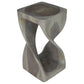 Agate Grey Original Twist hand-carved wood end table, 12 x 12 x 23 inches, product view