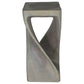 Agate Grey Original Twist hand-carved wood end table, 12 x 12 x 26 inches, second angle showing the carved twist