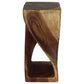 Walnut Original Twist hand-carved wood end table, 12 x 12 x 26 inches, second angle showing the carved twist