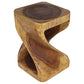 Haussmann Original Twist Pedestal Side Table, Walnut, 14 x 14 x 20 in H