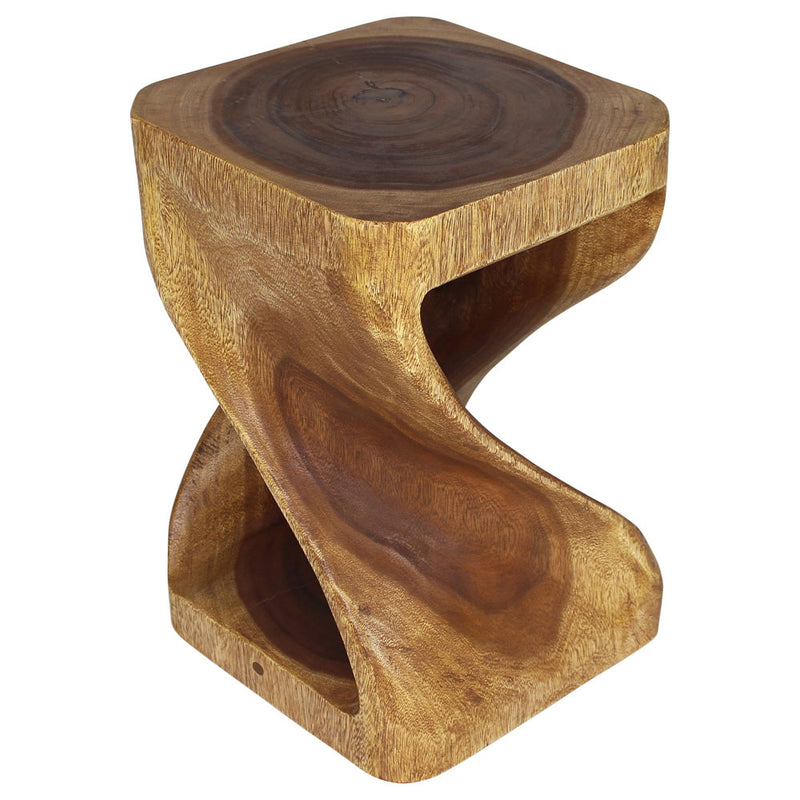 Haussmann Original Twist Pedestal Side Table, Walnut, 14 x 14 x 20 in H