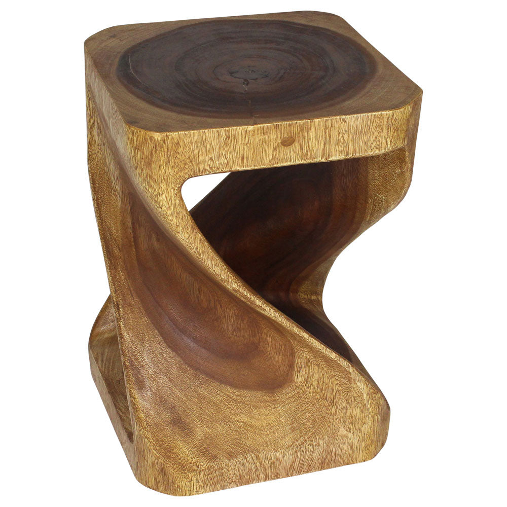 Haussmann Original Twist Solid Wood End Table - 14 x 14 x 20 in - Walnut