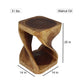 Haussmann Original Twist Pedestal Side Table, Walnut, 14 x 14 x 20 in H, dimensions