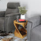 Haussmann Original Twist Pedestal Side Table, Walnut, 14 x 14 x 20 in H, in a room