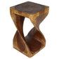 Haussmann Original Twist Pedestal Side Table, Walnut, 14 x 14 x 23 in H