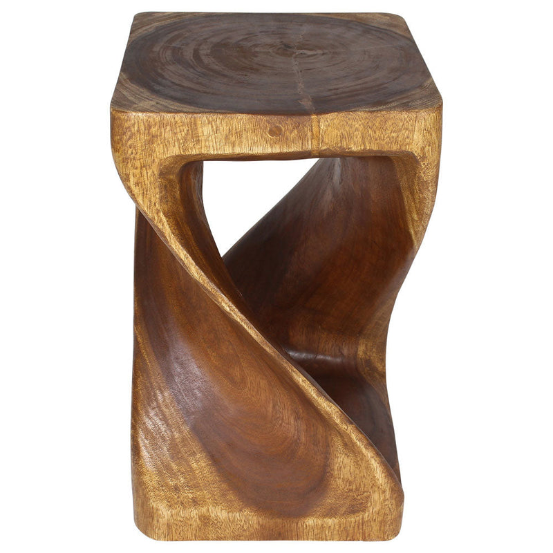 Haussmann Original Twist Pedestal Side Table, Walnut, 14 x 14 x 23 in H