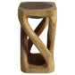 Haussmann Vine Twist Pedestal Side Table, Oak, 12 x 12 x 22 in H