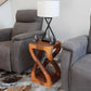 Haussmann Vine Twist Pedestal Side Table, Cherry, 14 x 14 x 23 in H, in a room