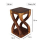 Haussmann Vine Twist Pedestal Side Table, Cherry, 14 x 14 x 23 in H, dimensions