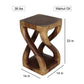 Haussmann Vine Twist Pedestal Side Table, Walnut, 14 x 14 x 23 in H, dimensions