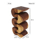 Haussmann Big Wave hand-carved wood end table, Walnut, 12 x 14 x 30 in H, dimensions