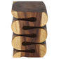 Haussmann Thinwave hand-carved wood end table, Oak, 14 x 14 x 20 in H