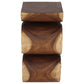 Haussmann Big Wave hand-carved wood end table, Walnut, 12 x 14 x 25 in H