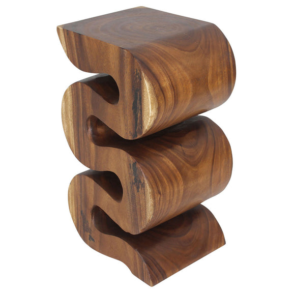 Haussmann Big Wave Solid Wood Accent Table - 12 x 14 x 25 in - Walnut