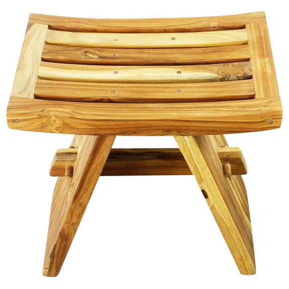 Haussmann Teak Shower Stool & Bath Bench, 18 L x 12 W x 18 in H